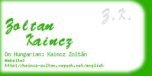 zoltan kaincz business card