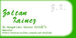 zoltan kaincz business card